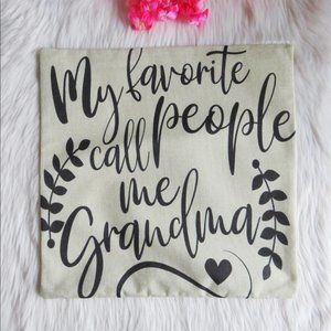 New Grandma print linen pillow cover case